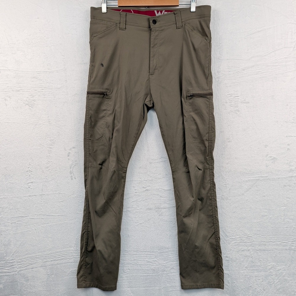 Wrangler Cargo Pants Men's 36x32 Green ATG Outdoor Straight Leg Stretch Utility